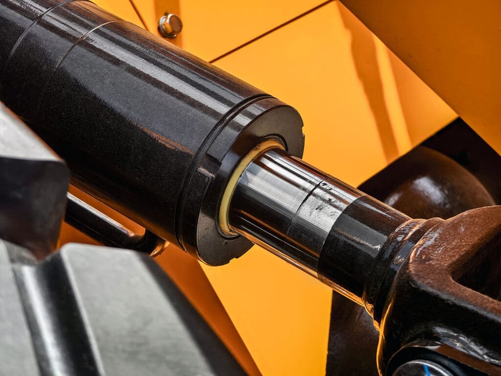hydraulic cylinder at a construction site